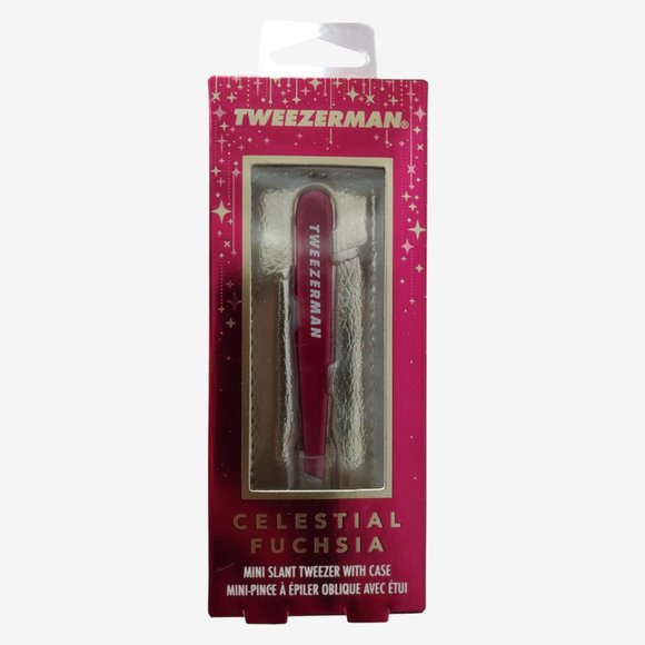 Tweezerman Limited Edition Mini Slant Tweezer with Case Celestial Fuchsia - Picture 2 of 4